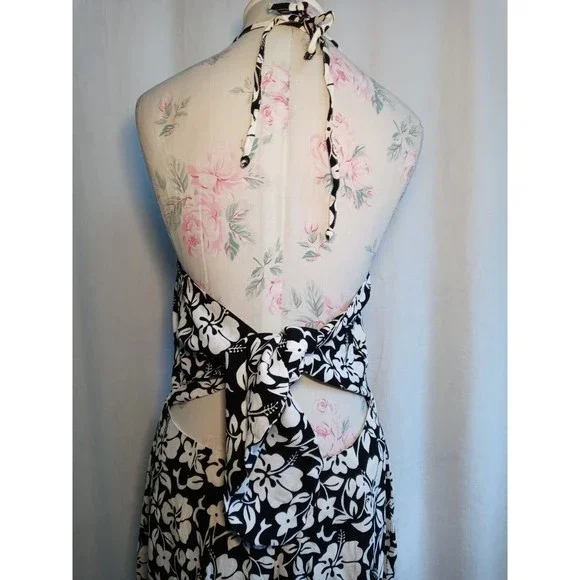 Faithfull the Brand Gaia Behati Floral Mini Dress Black White Lined Size 8/L NWT - Picture 8 of 15